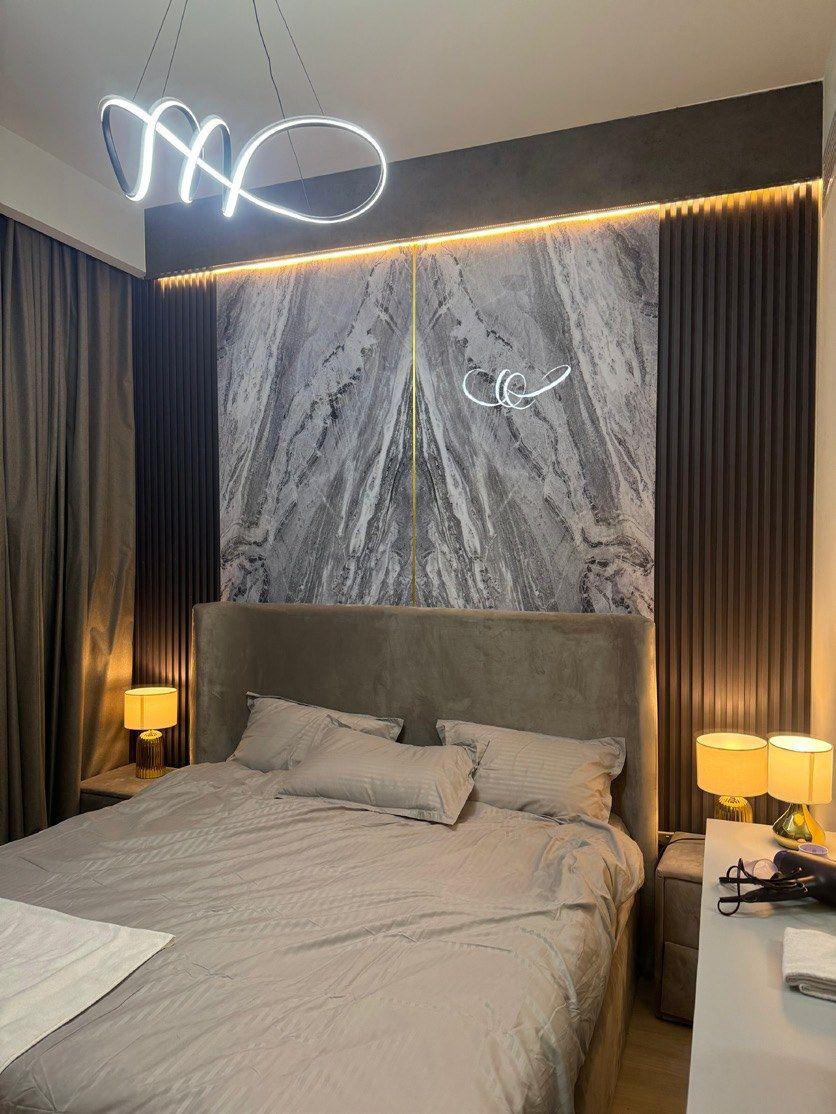 3 BHK Apartment, Azizi Riviera 36, Dubai — furnishing and feature walls by Vocus Design & Build