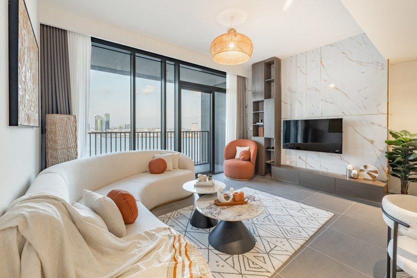 Creek Edge 2 BHK, Creek Edge 1, Dubai — furnishing and feature walls by Vocus Design & Build (view 2)